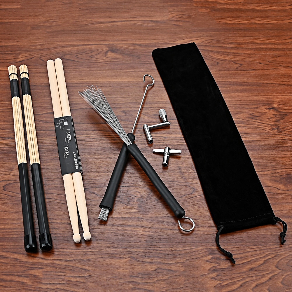 Drum Rod Sticks Set Wire Brushes Afundive